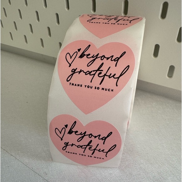 handmade Other - 100 pcs Heart Shaped Beyond Grateful Thank You So Much Online Business stickers